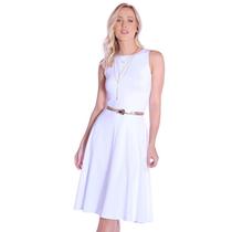 Vestido Branco FICALINDA Regata Decote Canoa