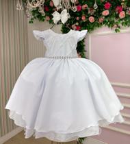 Vestido Branco infantil Ysa Kids Francine Daminhas noivinha florista batizado