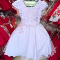 Vestido branco luxo para daminha festas casamentos 4 ao 12