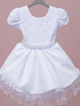 Vestido Branco Saída de Maternidade Bebe Festa Dama de Honra Batizado REF2240