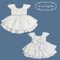 Vestido Branco Saída de Maternidade Bebe Festa Dama de Honra Batizado REF2240 Vestido Branco Saída de Maternidade Bebe Festa Dama de Honra Batizado REF2240