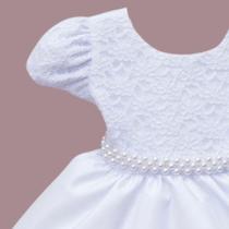 Vestido Branco Saída de Maternidade Bebe Festa Dama de Honra Batizado REF2240