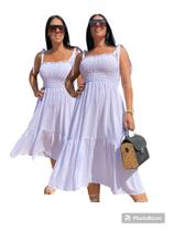 Vestido Branco soltinho gestante grávidas plus - Donaluu