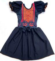 Vestido Bruxa Essencial Infantil Halloween 2 a 10 Anos