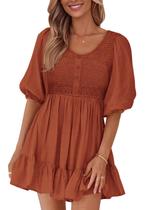 Vestido BTFBM Spring Empire Waist para mulheres 2025, verão, vermelho