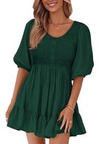Vestido BTFBM Spring Empire Waist para mulheres 2025, verde de verão Vestido BTFBM Spring Empire Waist para mulheres 2025, verde de verão