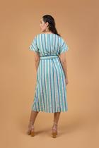 Vestido Cachequere Listrado Azul Vestido Cachequere Listrado Azul