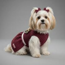 Vestido Cachorro Matelasse Inverno Vinho Snob Dog Vestido Cachorro Matelasse Inverno Vinho Snob Dog