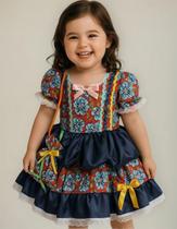 Vestido Caipira Bebê festa Junina Bolsinha Papilloo
