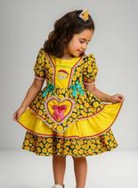 Vestido Caipira festa Junina com Bolsinha Infantil Papilloo