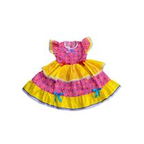 Vestido Caipira festa Junina Infantil com Laços Papilloo