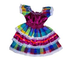 Vestido Caipira Festa Junina Infantil Menina Luxo Até14 Anos - Accs Variedades