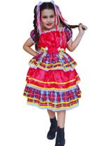 Vestido Caipira Festa Junina Infantil Menina Luxo Até14 Anos