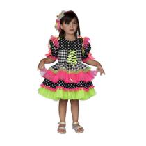 Vestido Caipira festa Junina Saia Babados Infantil Papilloo