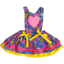 Vestido Caipira Infantil Junino Festa Arraia Luxo