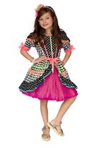 Vestido Caipira Junina Babado e Tule Neon Infantil Papilloo