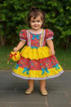Vestido Caipira Junino com Bolsinha Infantil Papilloo