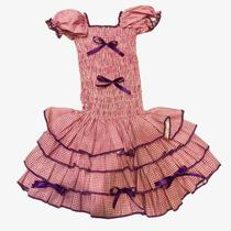 Vestido caipira lastex rosa pink - p ao g