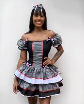 Vestido Caipira Moda Infantil Luxo São João Dança Quadrilha Vestido Caipira Moda Infantil Luxo São João Dança Quadrilha