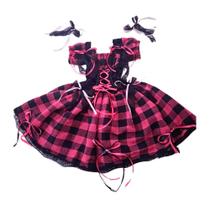 Vestido Caipira pink xadrez Infantil festa junina Vestido Caipira pink xadrez Infantil festa junina