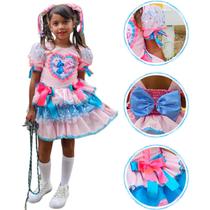 Vestido Caipira São João Menina Stitch