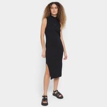 Vestido Calvin Klein Midi Gola Alta Ribana