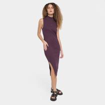 Vestido Calvin Klein Midi Gola Alta Ribana