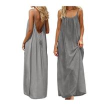 Vestido Cami Dress House sem encosto sem mangas para mulheres, cinza Vestido Cami Dress House sem encosto sem mangas para mulheres, cinza