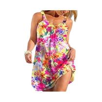Vestido Cami plus Size Com Estampa Floral, Leve, Sem Mangas, Estiloso E Confortável Para Primavera E
