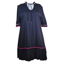 Vestido Camila Savannah Plus Size Preto Babado Vestido Camila Savannah Plus Size Preto Babado