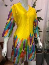 Vestido camisa folhagem yellow-blessedscs-eg