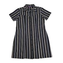 Vestido Camisa Listrado Curto Botões Chemise GG Ao G4 Plus Size Raio de Luz Vestido Camisa Listrado Curto Botões Chemise GG Ao G4 Plus Size Raio de Luz