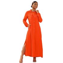 Vestido Camisa Longo Com Botões Vestido Camisa Longo Com Botões