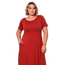 Vestido Camiseta Maxi Longo Com Fendas Tendência Moda Casual