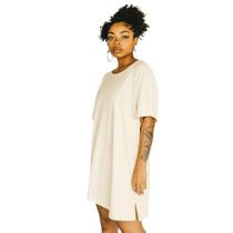 Vestido Camisetão Alongado Oversized Off-white Vestido Camisetão Alongado Oversized Off-white
