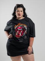Vestido camisetao oversized feminino vintage rolling stones preto - jayjam rockwear Vestido camisetao oversized feminino vintage rolling stones preto - jayjam rockwear
