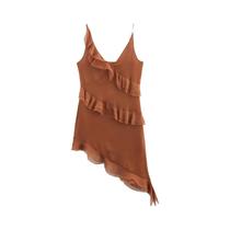 Vestido Camisole Assimétrico Sem Costas Para Mulheres Coreanas, Estilo De Moda Com Decoração Em Vestido Camisole Assimétrico Sem Costas Para Mulheres Coreanas, Estilo De Moda Com Decoração Em
