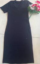vestido canelado básico preto tamanho g vestido canelado básico preto tamanho g