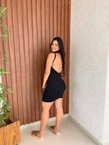 Vestido Canelado Curto COm Ziper Nas Costa Alça Leticia Cor:BegeTamanho:M Vestido Canelado Curto COm Ziper Nas Costa Alça Leticia Cor:BegeTamanho:M