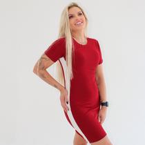 Vestido Canelado em Viscose Vinho TAMANHO:GG Vestido Canelado em Viscose Vinho TAMANHO:GG
