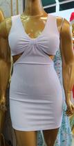 Vestido canelado feminino