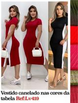 Vestido canelados longuete