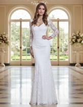 Vestido Casamento 68 Longo Renda Civil Noiva Festa Vestido Casamento 68 Longo Renda Civil Noiva Festa