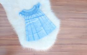 Vestido Casinha De Abelha Azul C Detalhes Luxo Pronta Entrega - Dg Baby Kids