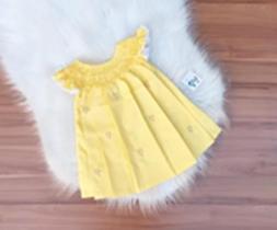 Vestido Casinha De Abelha Bebe Menina Luxo Bordado