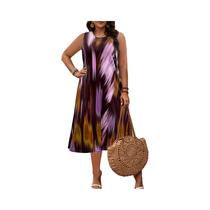 Vestido Casual Abstrato Turquesa E Branco plus Size 3XL Para Mulheres, Verão, Viagem Ao Havai, Vestido Casual Abstrato Turquesa E Branco plus Size 3XL Para Mulheres, Verão, Viagem Ao Havai,