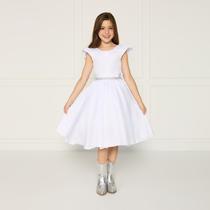 Vestido Casual Branco Infantil Daminha Primeira Comunhão Vestido Casual Branco Infantil Daminha Primeira Comunhão