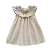 Vestido Casual De Princesa Com Decote De Boneca E Corpete Franzido Com Renda Para Meninas