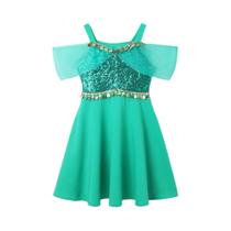 Vestido Casual De Sereia Rapunzel Para Meninas, Com Um Ombro, Manga Curta, Fantasia De Princesa,