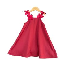 Vestido Casual De Verão Para Meninas Coreanas Em Cor Sólida Branca Com Decoração De Flor 3D Vestido